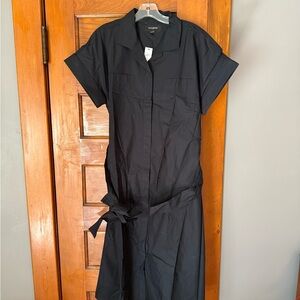 Banana Republic Poplin Tie-Waist Midi Shirt Dress